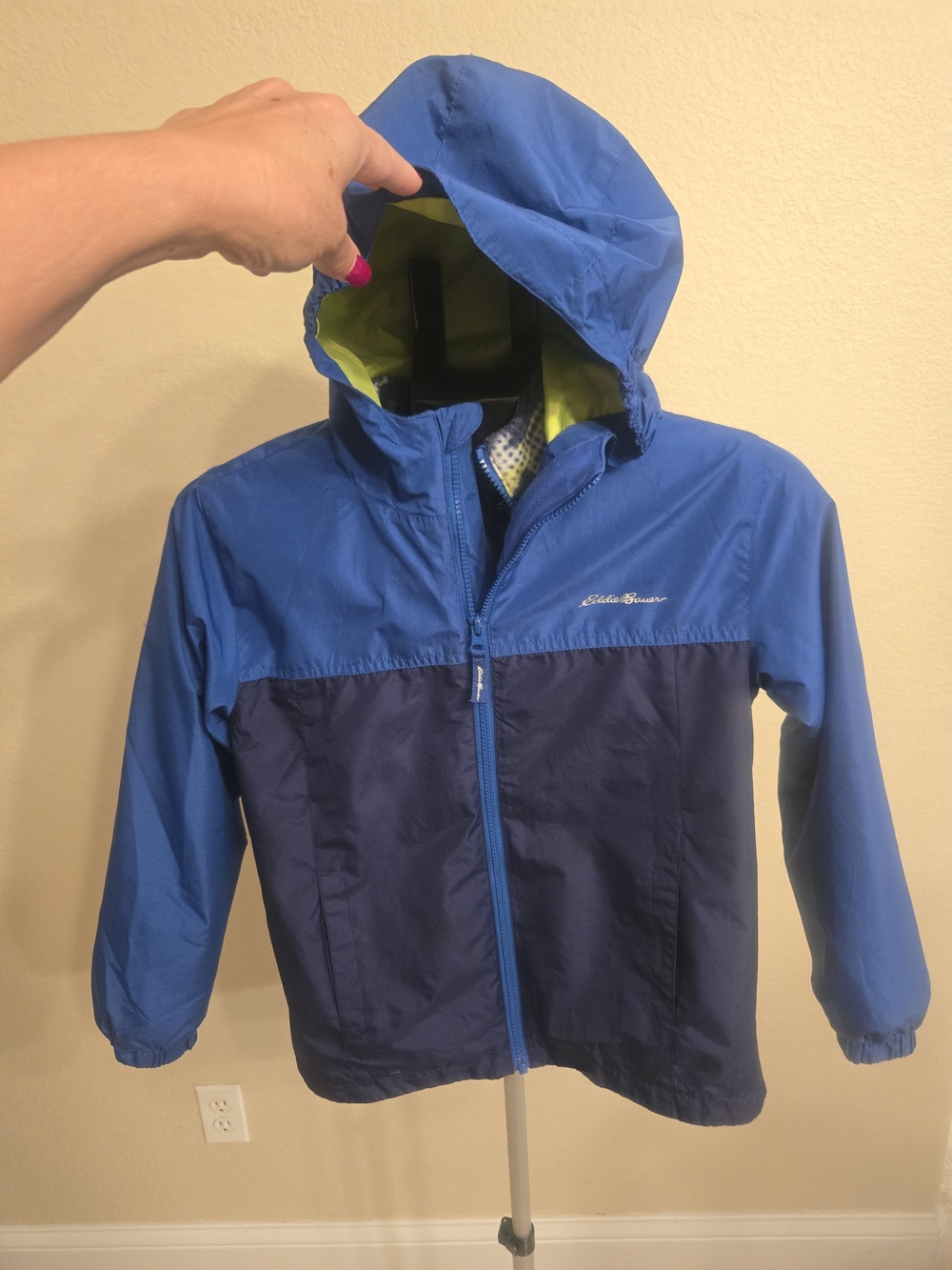 Eddie Bauer Boys' Blue Hooded Reversible Jacket